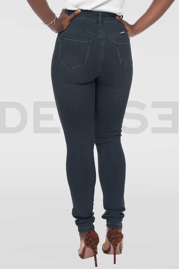 Super Stretchy Jeans Taille Haute - Ardoise