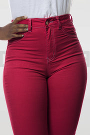 Super Stretchy Jeans Taille Haute - Rose Bonbon