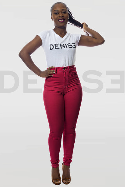 Super Stretchy Jeans Taille Haute - Rose Bonbon