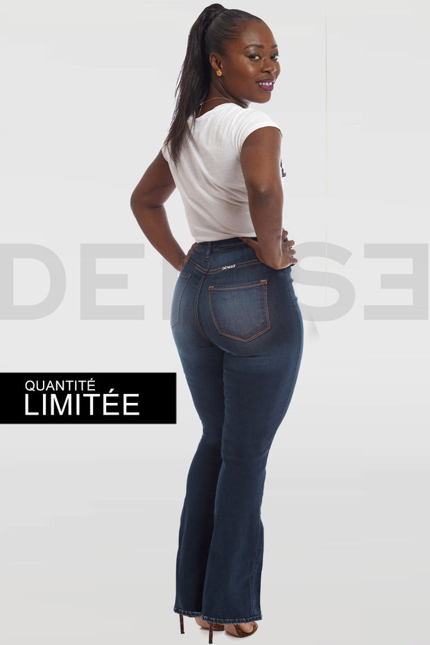 Stretchy Jeans Évasé Taille Haute - Brut