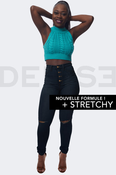 Super Curvy Button Jeans BadGyal - Ardoise