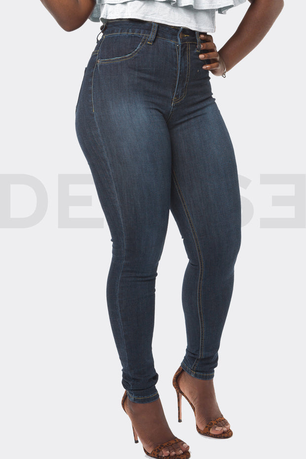 Super Stretchy Jeans Taille Haute - Brut