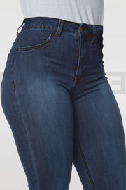 Super Stretchy Jeans Taille Haute - Brut