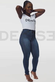 Super Stretchy Jeans Taille Haute - Brut