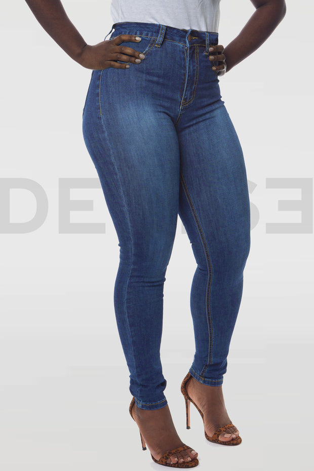 Super Stretchy Jeans Taille Haute - Brut