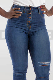 Super Curvy Button Oups Mama Jeans - Brut