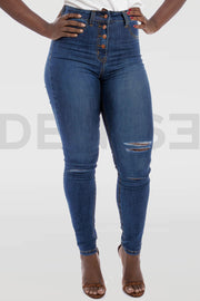 Super Curvy Button Oups Mama Jeans - Brut