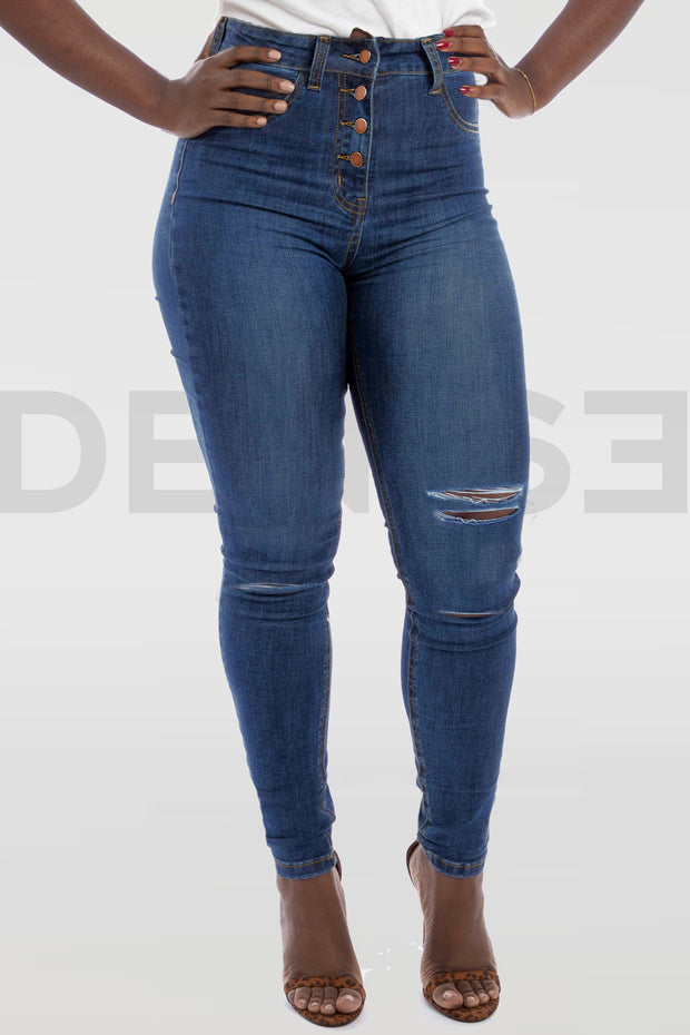 Super Curvy Button Oups Mama Jeans - Brut