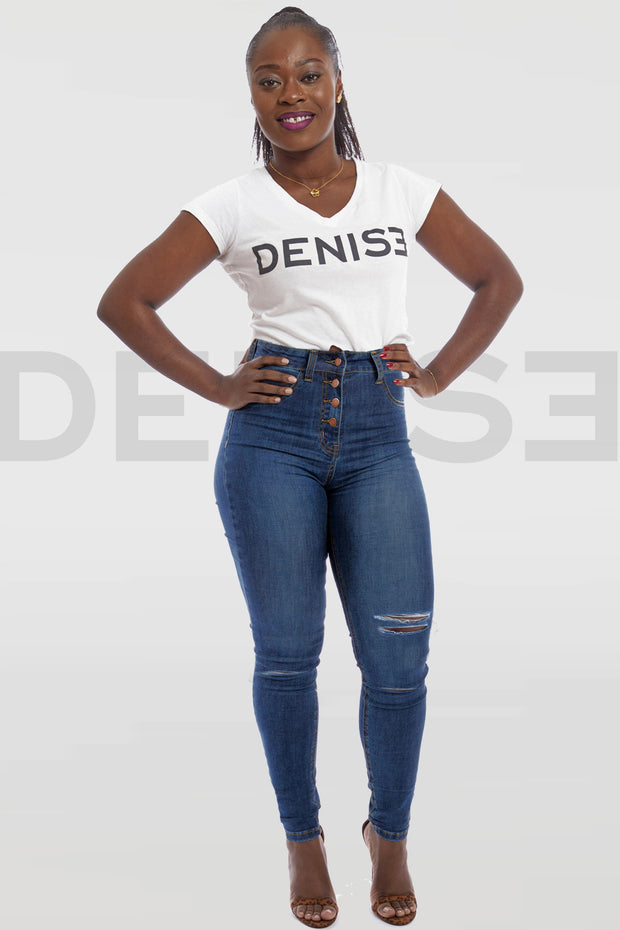 Super Curvy Button Oups Mama Jeans - Brut