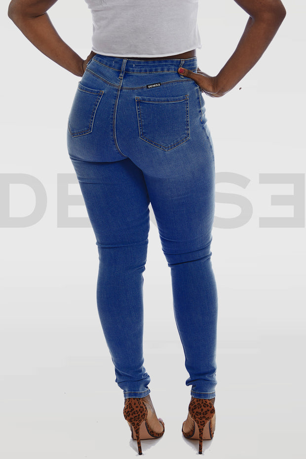 Super Curvy Button Jeans BadBad Girl - Royal Blue
