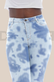 Super Stretchy CowGirl Jeans Taille mi-Haute - Blue