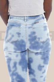 Super Stretchy CowGirl Jeans Taille mi-Haute - Blue