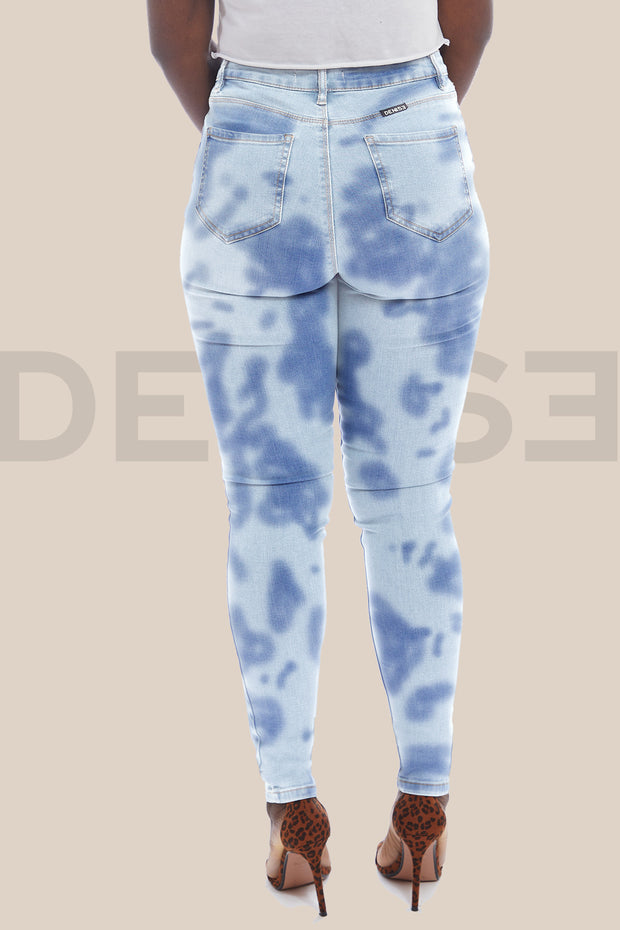 Super Stretchy CowGirl Jeans Taille mi-Haute - Blue