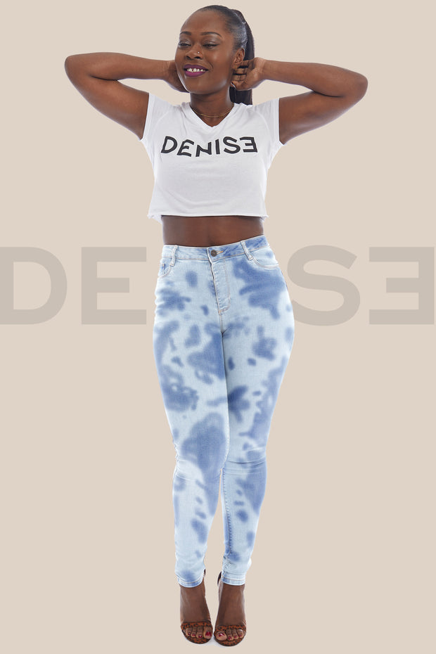 Super Stretchy CowGirl Jeans Taille mi-Haute - Blue