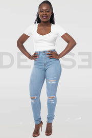 Super Stretchy Jeans Badass Lady - Light Blue
