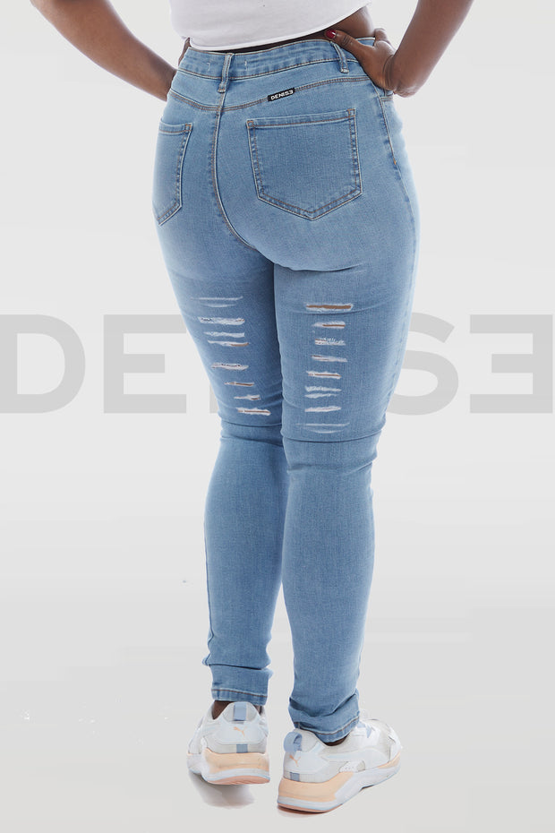 Super Curvy Button Chiktay Jeans - Light Blue