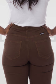 Super Stretchy Jeans Taille Haute - Chocolat