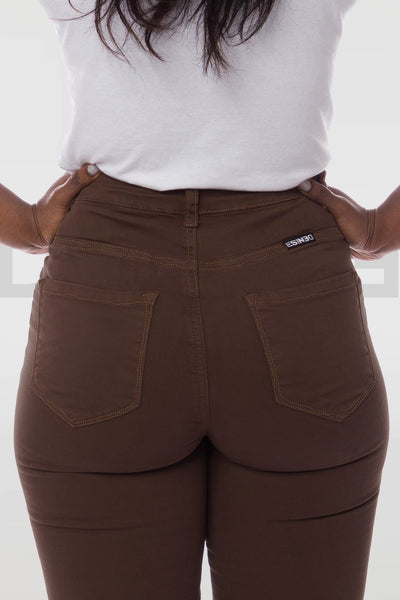 Super Stretchy Jeans Taille Haute - Chocolat