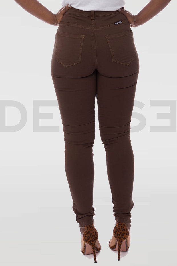 Super Stretchy Jeans Taille Haute - Chocolat