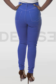 Super Stretchy Jeans Taille Haute - Bleu Cobalt