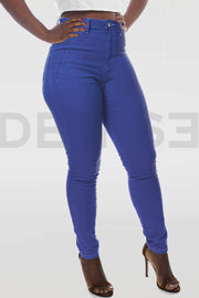 Super Stretchy Jeans Taille Haute - Bleu Cobalt