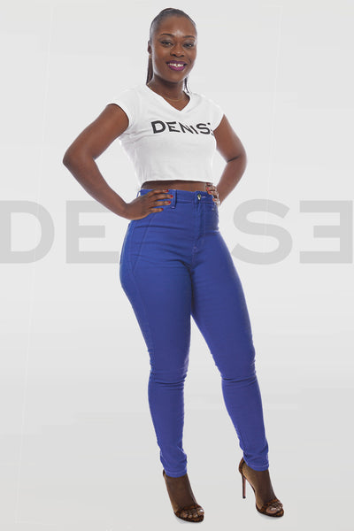 Super Stretchy Jeans Taille Haute - Bleu Cobalt