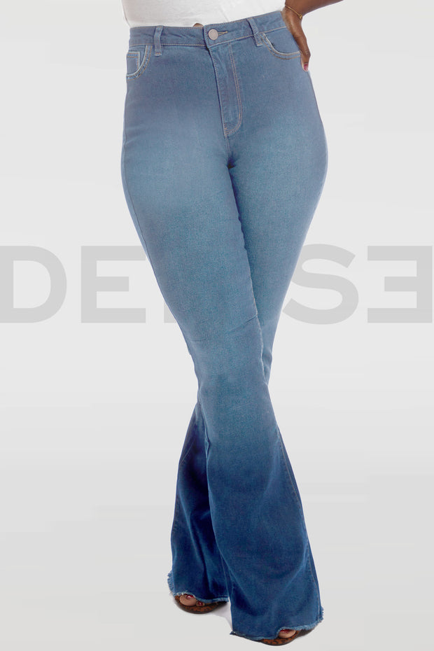 Amazing Line Flare Jeans - Double Blue