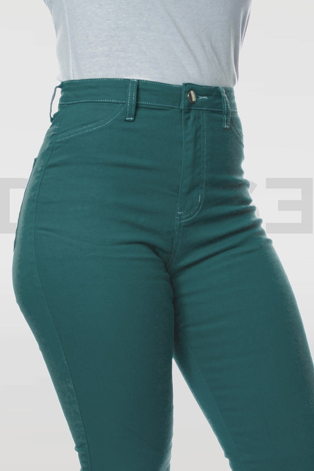 Super Stretchy Jeans Taille Haute - Emeraude