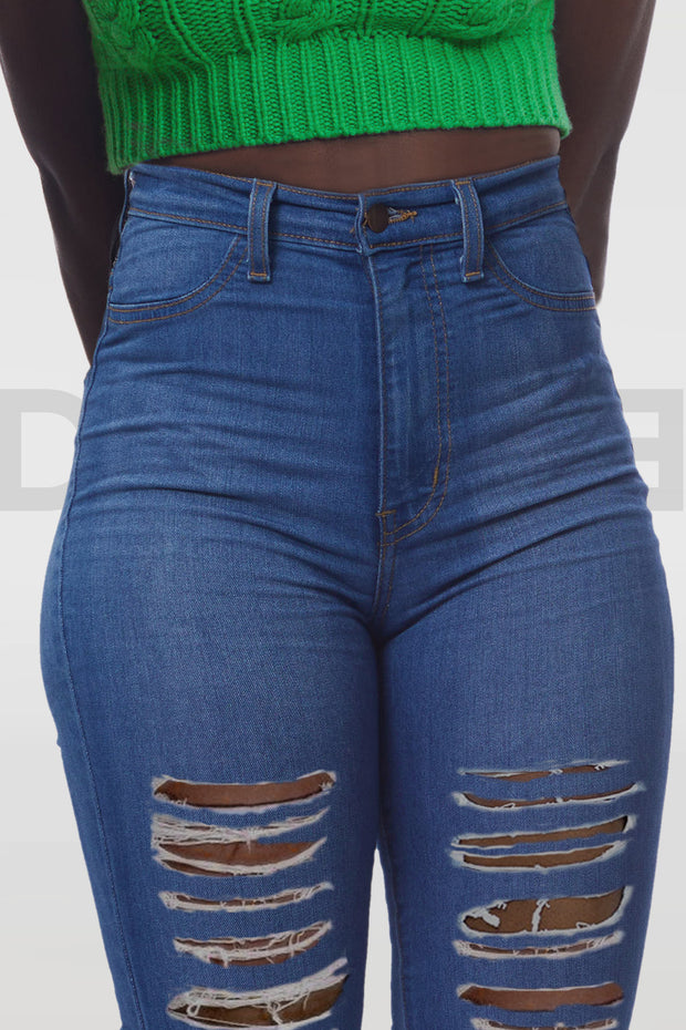 Stretchy Flare Chiktay Jeans - Bleu Medium