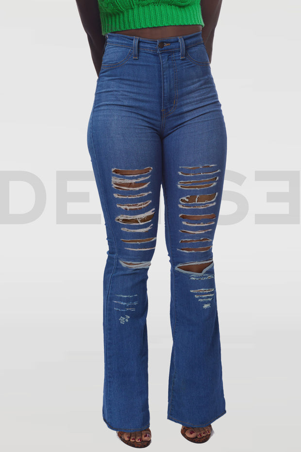 Stretchy Flare Chiktay Jeans - Bleu Medium