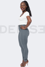 Super Stretchy Jeans Taille Haute - Gris Bleu