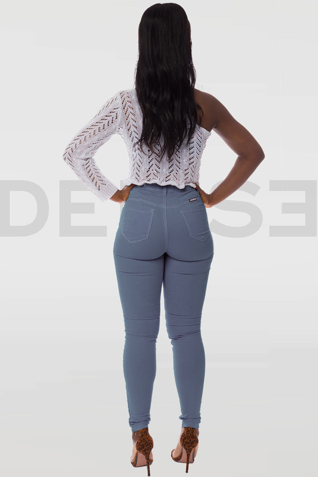 Super Stretchy Jeans Taille Haute - Bleu Horizon