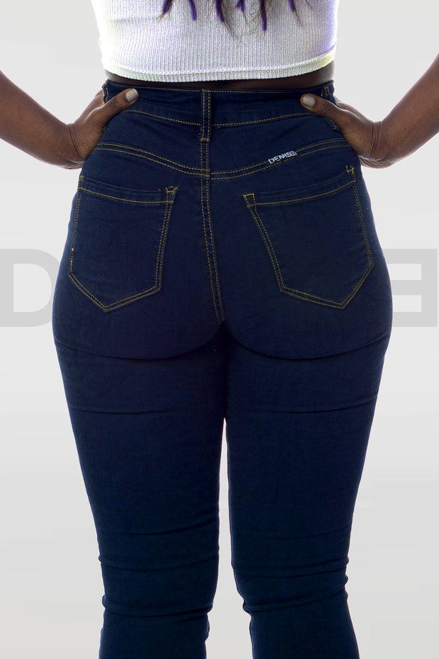 Super Stretchy Jeans Taille Haute - Indigo