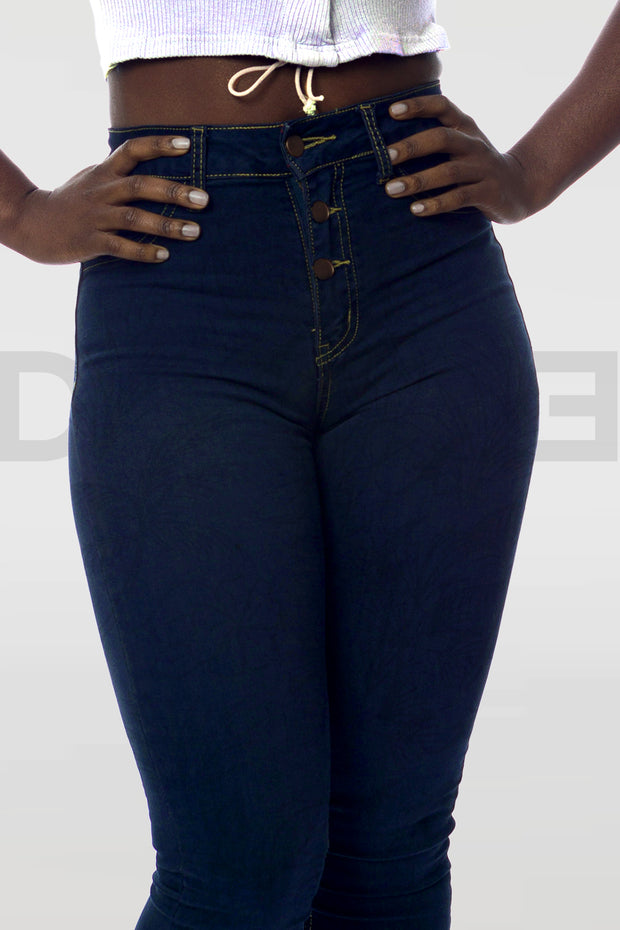 Super Stretchy Jeans Taille Haute - Indigo