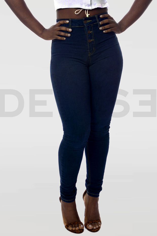 Super Stretchy Jeans Taille Haute - Indigo