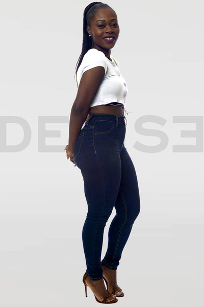 Super Stretchy Jeans Taille Haute - Indigo