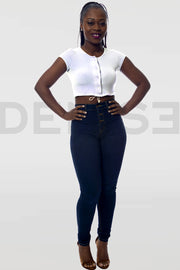 Super Stretchy Jeans Taille Haute - Indigo