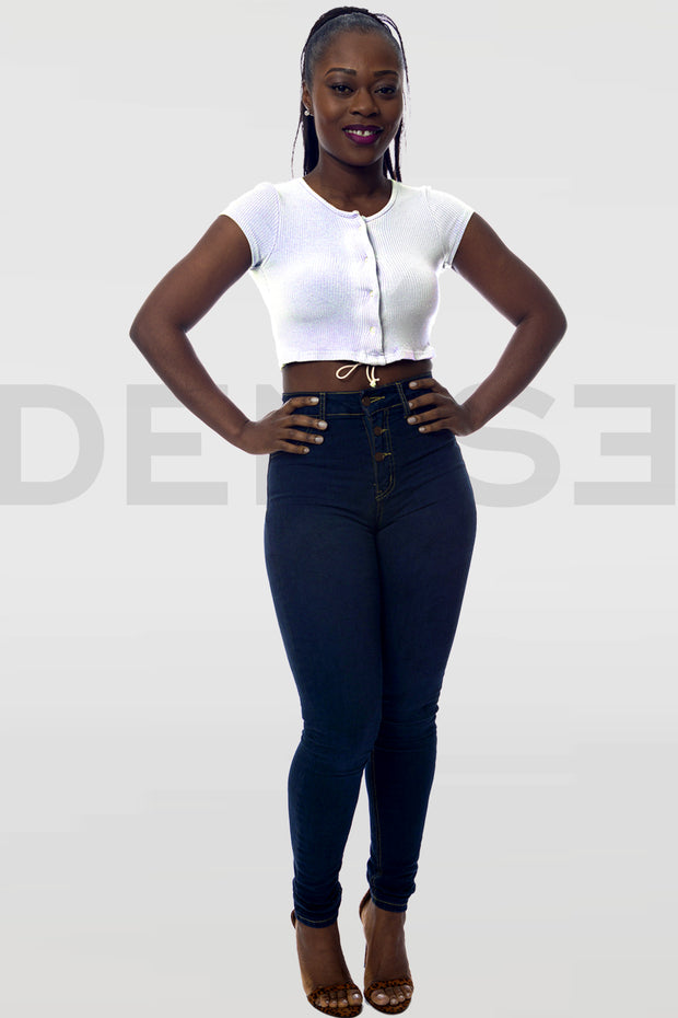 Super Stretchy Jeans Taille Haute - Indigo