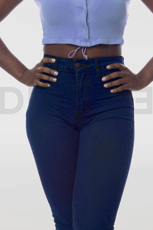Super Stretchy Jeans Taille Haute - Indigo