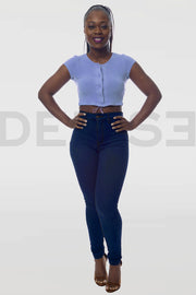 Super Stretchy Jeans Taille Haute - Indigo