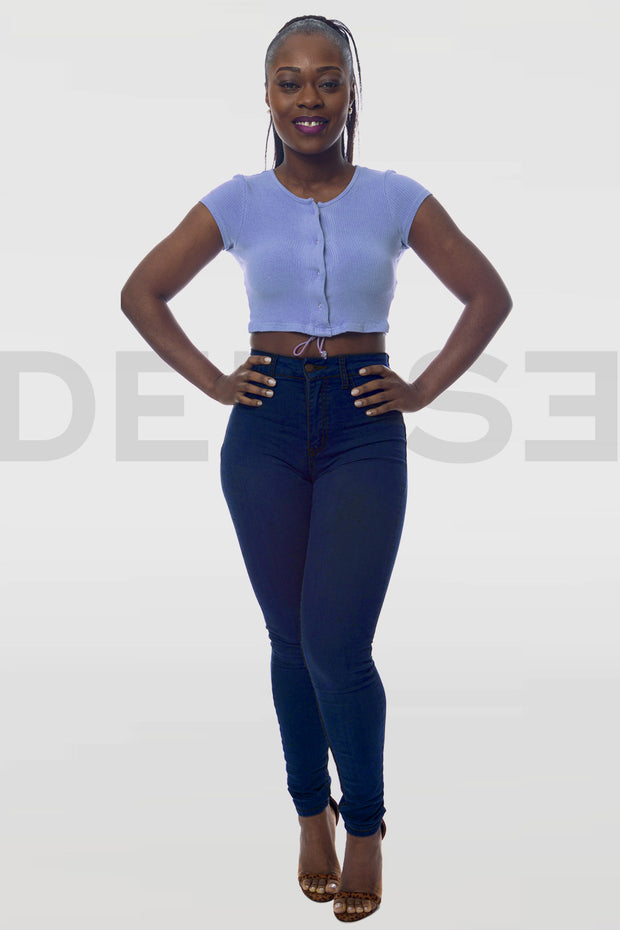Super Stretchy Jeans Taille Haute - Indigo
