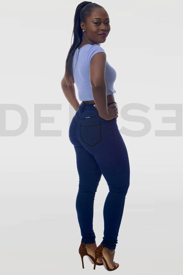 Super Stretchy Jeans Taille Haute - Indigo