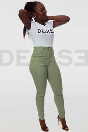 Super Stretchy Jeans Taille Haute - Tilleuil