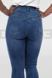 Super Stretchy Jeans Taille Haute - Bleu Medium