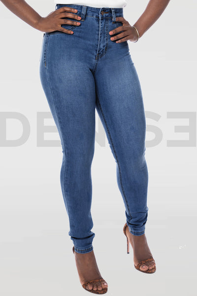 Super Stretchy Jeans Taille Haute - Bleu Medium