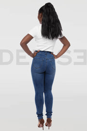 Super Stretchy Jeans Taille Haute - Bleu Medium