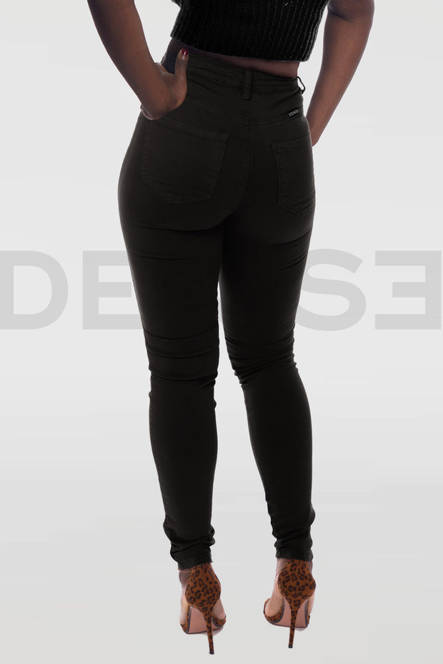 Super Stretchy Jeans Taille mi-haute - Noir
