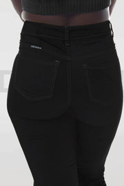 Stretchy Bootcut Jeans Taille mi-haute - Noir