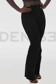 Stretchy Bootcut Jeans Taille mi-haute - Noir