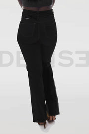 Stretchy Bootcut Jeans Taille mi-haute - Noir